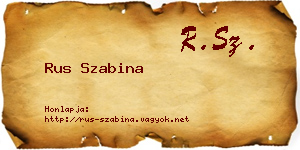 Rus Szabina névjegykártya